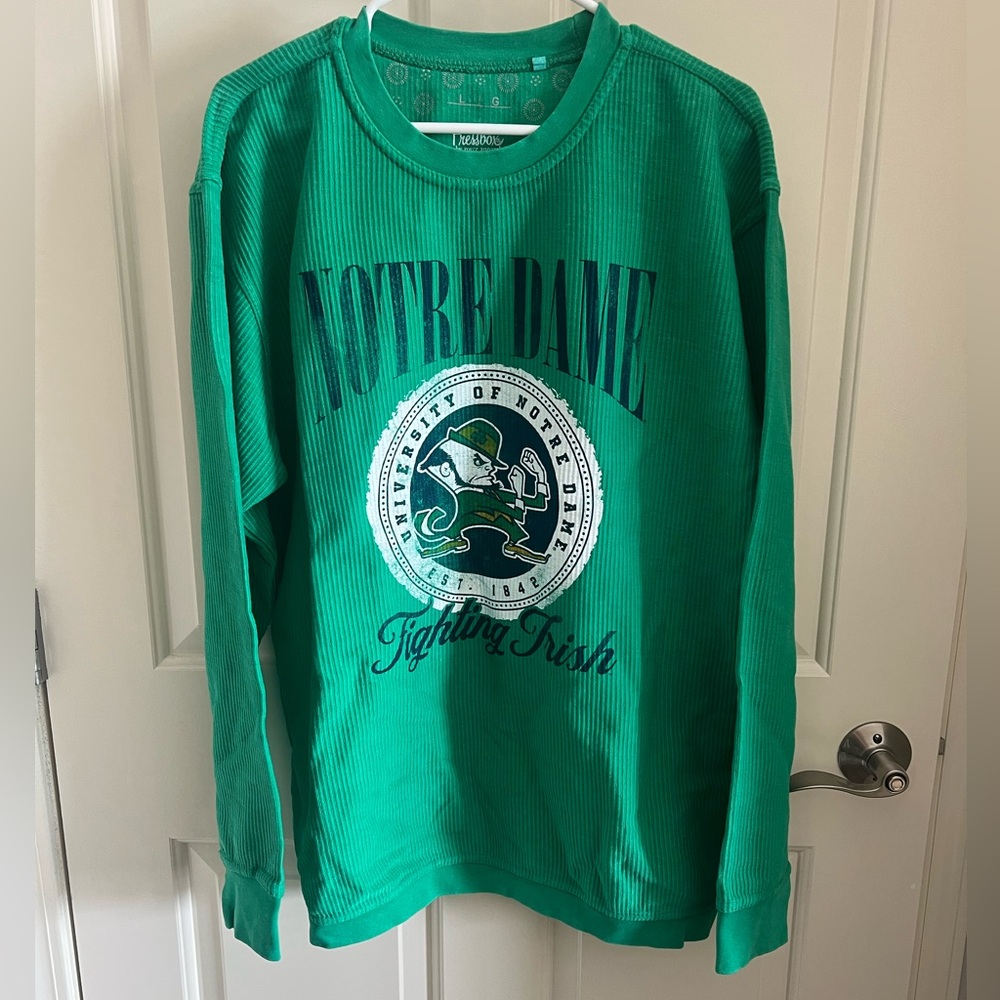 Notre Dame Ribbed Crewneck - L